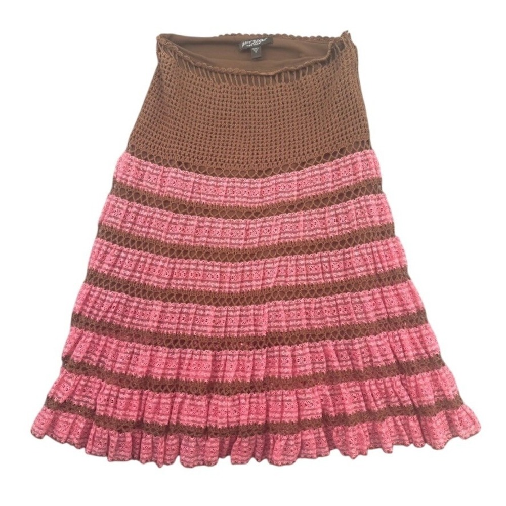 Vintage Archival Betsey Johnson Skirt Women M Crochet Rare Y2K Fairycore Boho
